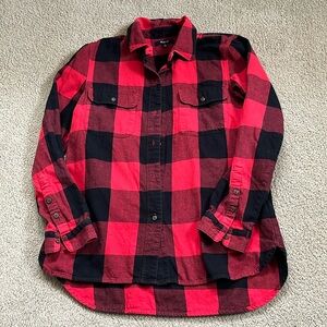 Madewell Women’s Buffalo Plaid Button Up Flannel Shirt size S